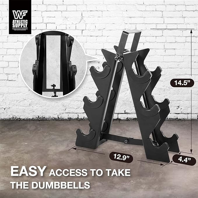 WF Athletic Supply Rubber Encased Hex Dumbbells with Rubber Grip Contoured Handle for Muscle Toning, Strength Building & Full Body Workout-FlexoryFit