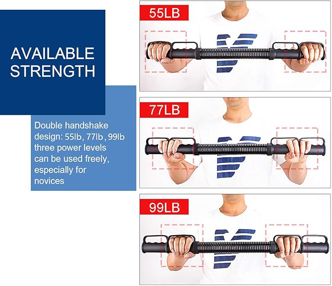 INNOLIFE Power Twister Bar, Adjustable Chest Expander, Upper Body Exercise Equipment for Chest Workout, Shoulder, Forearm, Bicep and Arm Strengthening Workout Equipment-FlexoryFit