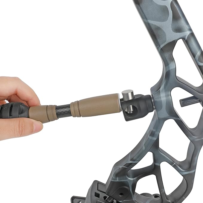AMEYXGS Bow Stabilizer for Compound Bow, 6" 8" 10" 12" Rod Balance Bar with Damping System and Weights Shock Absorber for Compound Bow Archery Accessory