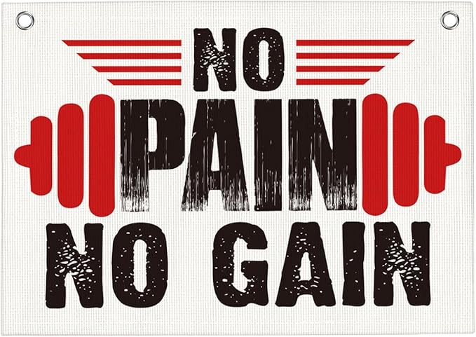 No Pain No Gain Gym Motivational Wall Art Banner Dorm Posters Gifts for Guys Men Women Gym Flag Decor for Home Gym Bedroom Workout Room 30x20 Inchs