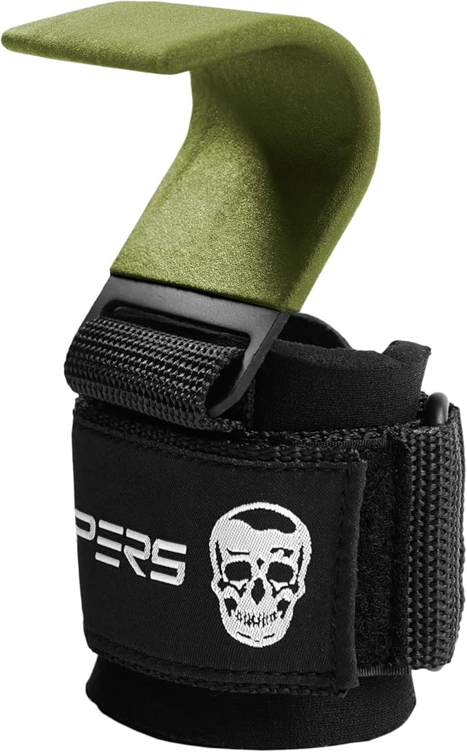 Gymreapers Weight Lifting Hooks (Pair), Heavy Duty Power Wrist Straps Hand Grip Support For Deadlifts, Pull Ups, Shrugs - Gym Gloves For Men and Women-FlexoryFit