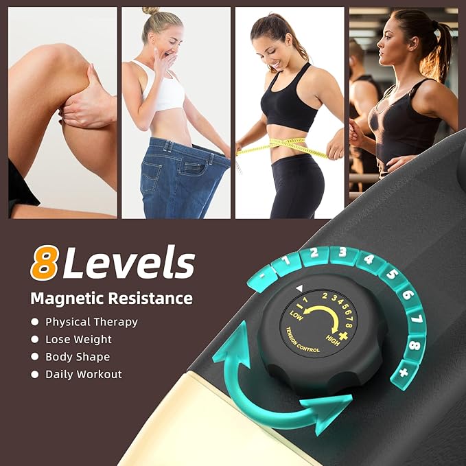 VANSWE Recumbent Exercise Bike for Adults Seniors - Recumbent Bikes for Home with Magnetic Resistance, Bluetooth and App Connectivity, Pulse Sensor-FlexoryFit