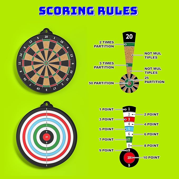 Magnetic Dart Board for Kids Indoor Outdoor Kids Games and Party Games, Christmas Birthday Gifts Toys for Boys Age 3-12