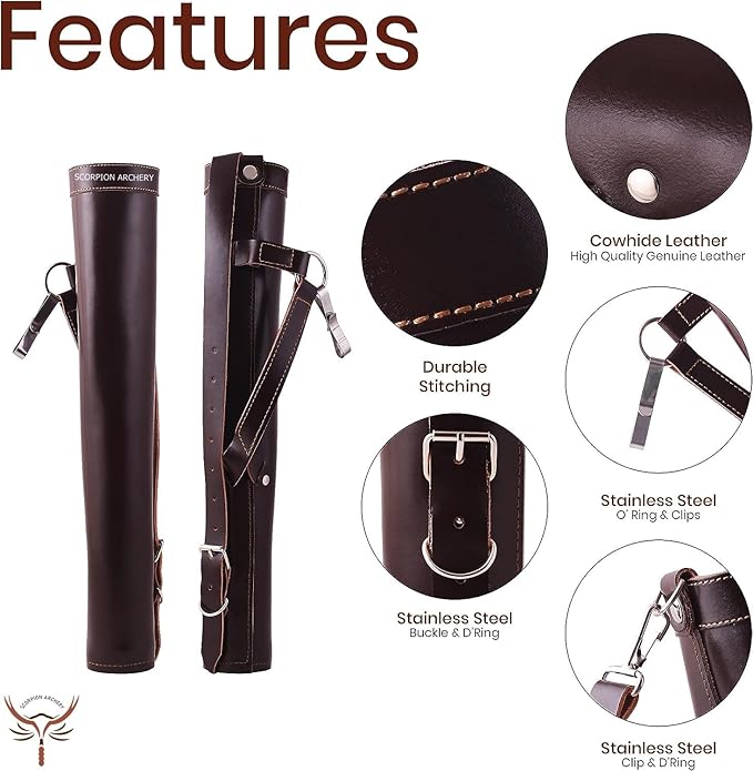 Traditional Back Quiver Bow Arrow Holder Handmade Leather Quiver Lightweight & Comfortable Gift for him Aniversary Gift