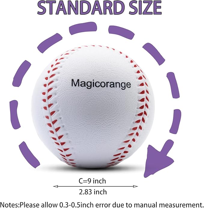 Magicorange Baseball, Foam Baseballs 20 Pack Practice Training Baseballs Unmarked Baseball Soft Toss, Batting, Fielding, Hitting, Pitching-FlexoryFit