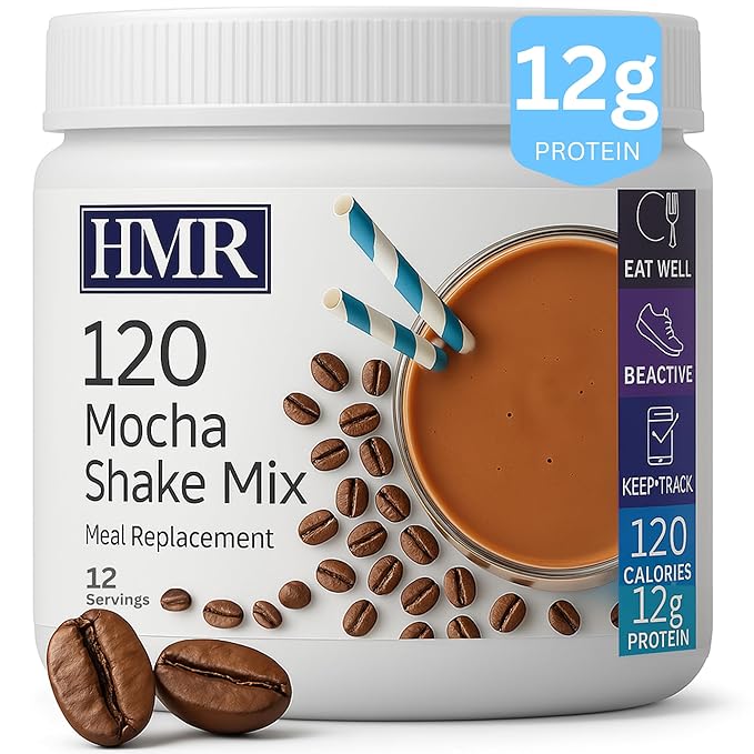 HMR 120 Shake Meal Replacement Powder | Mocha Shake Mix to Support Healthy Weight Loss | 12g of Protein | Nutritional Drink | Low Calorie Food | 12 Servings-FlexoryFit