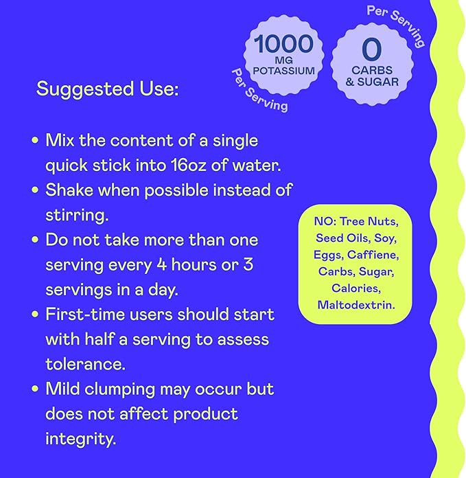 Hi-Lyte Keto & Performance - K1000 Electrolyte Quick Sticks - Blue Raspberry - 1000mg Potassium, Magnesium, Calcium - Single-Serve Packets for Keto Hydration Support - No Sugar, No Carbs-FlexoryFit