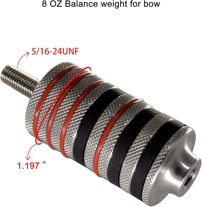 maifield Archery Bow Stabilizer, Counterweight Balance Weight,Adjustable Bow Weight Bar for Compound Bow and Regular Bow Outdoors Archery Bow Accessories