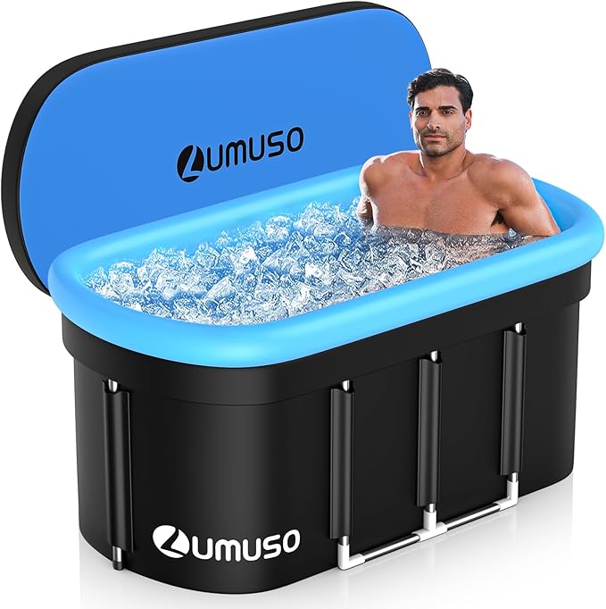 XL 140 Gal Ice Bath Tub for Athletes Recovery, 12-Support Portable Cold Plunge Tub, Ice Tub for Cold Water Therapy, Insulated Design with Cover, Quick Drainage for Home, Gym, Indoor & Outdoor Use