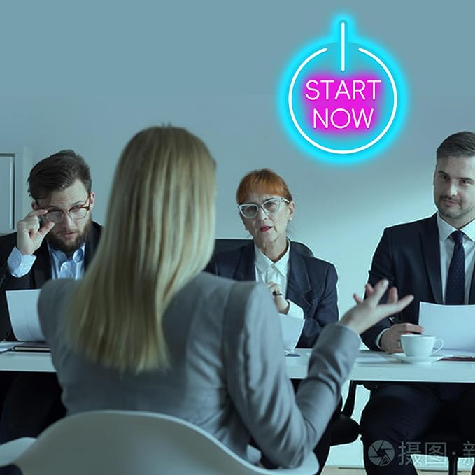 Start Now Neon Sign USB Powered with Dimmable Switch for Wall Background Decor Start Now Light Up Sign Neon for Office Gym Home Parties Decor Gift for Entrepreneurs Graduation 11.02 * 13.39In