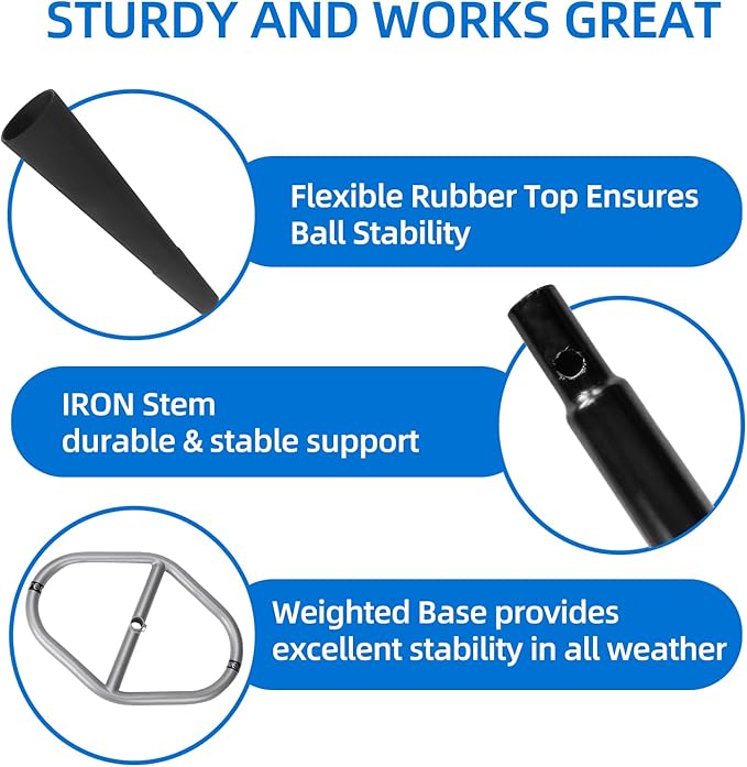 Portable Baseball Tee, Adjustable Batting Tee for Baseball/Softball/Tee Ball, 20"-26" Height, Weighted Base for Stability, Hitting Tee for Kids/Youth, Training Equipment for Baseball Practice