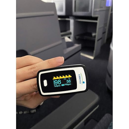 Innovo Deluxe iP900AP Fingertip Pulse Oximeter Blood Oxygen Saturation Monitor with Alarm, Plethysmograph and Perfusion Index-FlexoryFit