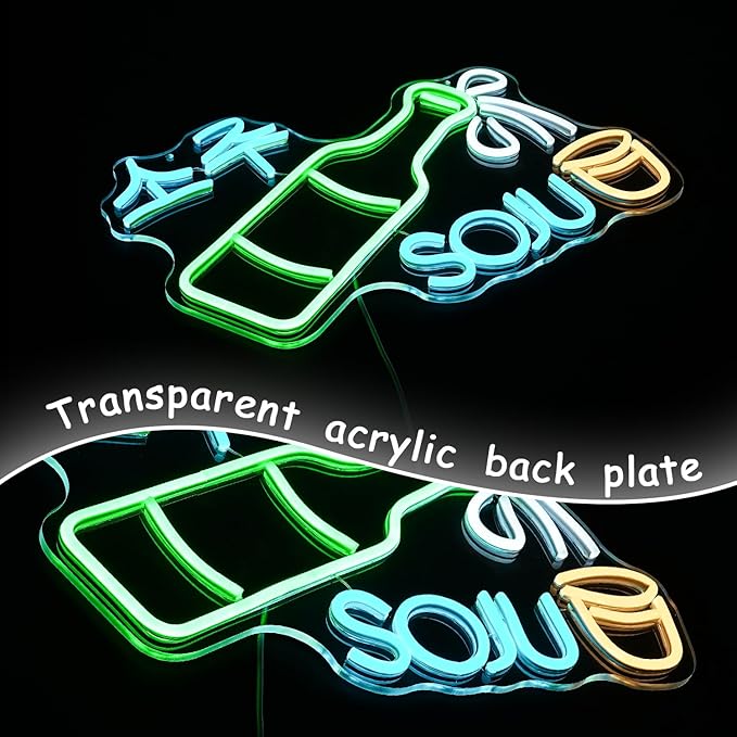 Soju Neon Sign Korean Soju Neon Light Soju Colorful LED Neon Light Korean Led Neon Sign for Bar Korean Restaurant Kitchen Restaurant Wine Cellar Decoration