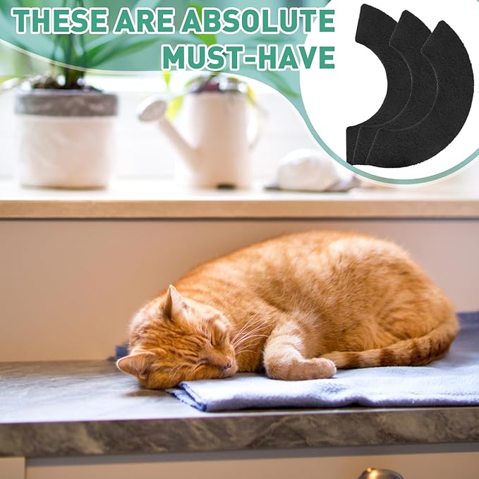 MEWTOGO 3 Pcs Carbon Filters for Cat Litter Box Robot 4 - Thickened and Durable Replacement Filters to Absorb Unpleasant Odors Control Damp from Pets and Keep Home Fresh