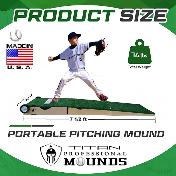 Titan Professional Mounds 6 Inch Ultra Portable Youth Baseball Pitching Mound with Wheels Ages 12 & Under-FlexoryFit