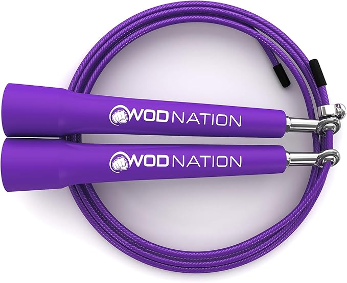 WOD Nation Adjustable Speed Jump Rope For Men, Women & Children - Blazing Fast Fitness Skipping Rope Perfect for Boxing, MMA, Endurance-FlexoryFit