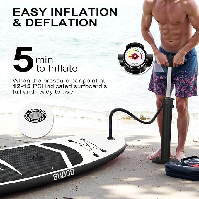Inflatable Stand Up Paddle Board 10โx30โโ- Ultra-Light SUP with Backpack, Pump, Paddle, Coil Leash, 3 Fins, Repair Kit, Stable Design, Non-Slip EVA Deck for Adults & Youth