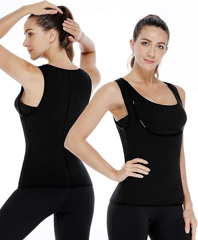 NonEcho Women Neoprene Sweat Vest for Women Sauna Suit Hot Sweat Waist Trainer Vest Slimming Body Shaper
