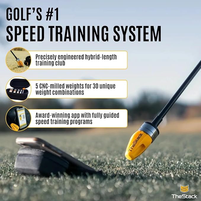 TheStack™ | Golf Swing Speed Trainer | Weighted Golf Training Aid | Golf Swing Trainer Golf Swing Training Aid | Golf Trainer Practice for Men and Women