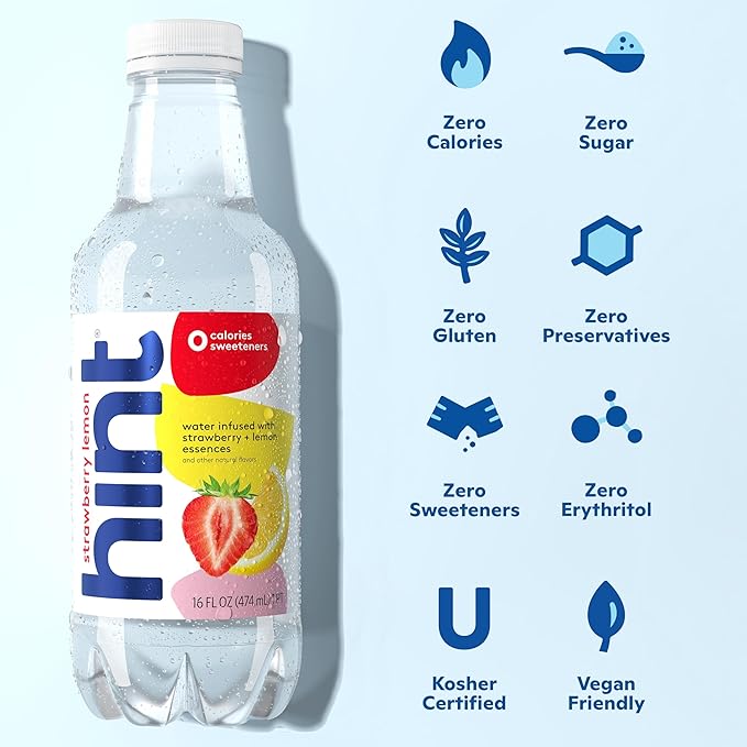 Hint Fruit-Infused Bottled Water Bundle, Best Sellers Variety Pack - Sugar Free Flavored Water with Zero Calories, Natural Fruit Essences, and No Artificial Sweeteners - 16 Fl Oz (Pack of 24)-FlexoryFit