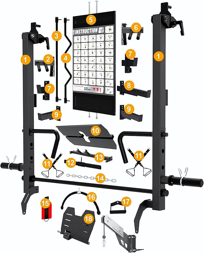MiM USA Hercules EX, Commercial All in One Gym Machine w/400 lb Weight Stack, Adj Bench, Jammer Arms, Leg Press, Leg Extension, Arm Curl, LAT Seat & Complete Attachment-FlexoryFit