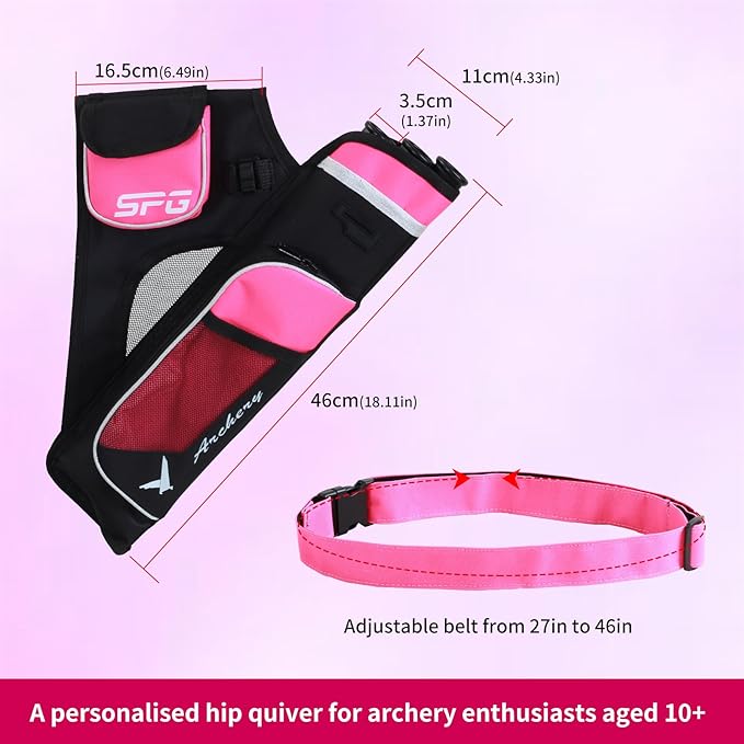 SOPOGER Archery Hip Quiver for Arrows - 3 or 4 Tube Bow Belt Quiver Waist Hanged for Youth Teens Adults Compound Bow Recurve Bow Target Shooting