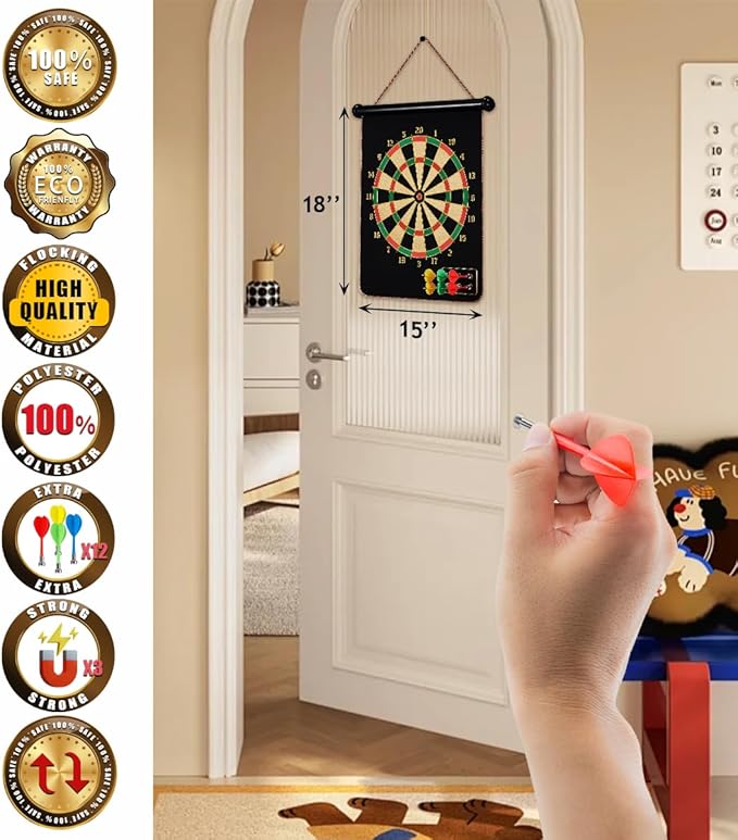 Magnetic Dart Board for Kids, Gifts Ideas for Teenage Boys Girls, Dartboard Toys for Teen Age 6 7 8 9 10 11 12 13 14 15 16 Years