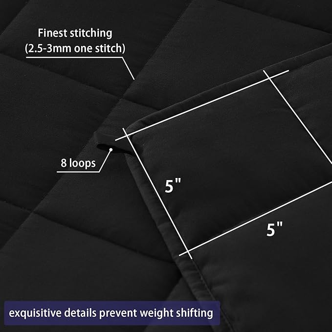King Size Weighted Blanket for Adults (30 lbs, 80โ x 87โ, Black) Cooling Heavy Blanket for Sleeping Perfect for 290-310 lbs, Breathable Blanket for Adults & Couple All Season, Machine Washable