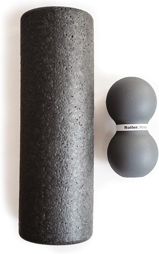 Infinity Roller, Peanut Foam Roller, Large 8-Inch Double Massage Ball Exercise Roller (Gray - Soft)-FlexoryFit