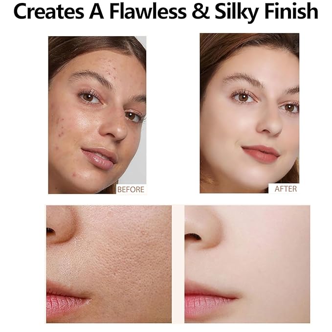 2 Pack Bio Foundation 4 in 1 Light Spectrum, Anti-Wrinkle Color Changing Full Coverage Concealer Foundation, SPF50+ Long-Wearing & Waterproof for Sport, Dancing, Outside-30ML-FlexoryFit