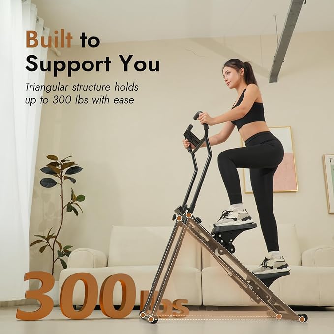 Stair Stepper with Adjustable Resistance - Stair Climber for Home Gym, Folding Cardio Machine with Extended Step Range, Adjustable Handlebar & Pedals, Tablet Holder by MACYO
