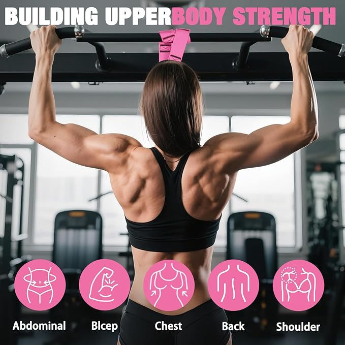 Pull Up Assistance Bands,Up to 300 lbs Assistance,Adjustable Heavy Duty 4 Resistance Bands for Pull up, with Feet/Knee Rest, Handle and Door Anchor for Home Gym Fitness Exercise Strength Training-FlexoryFit