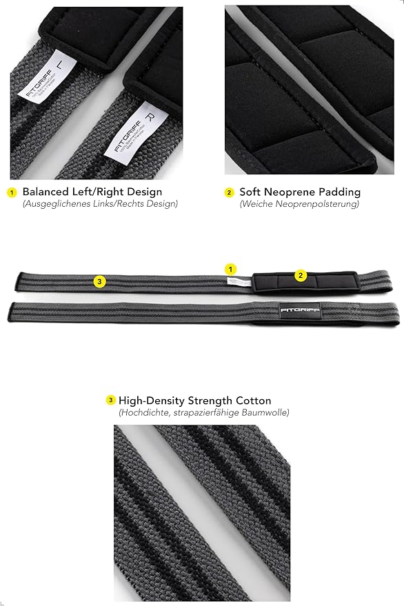 Fitgriff® Lifting Straps & Wrist Wraps (Bundle) Superior Support for Weightlifting & Gym Workouts - for Men and Women-FlexoryFit