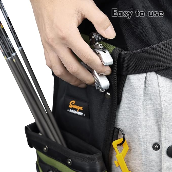 SUNYA X510 Field & Competition Hip Arrow Quiver | 3-Slot Noise-Free Archery Quiver with Sturdy Storage System (42x18cm)