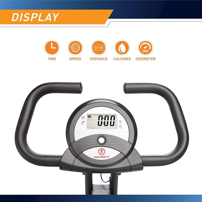 Marcy Foldable Upright Exercise Bike with Adjustable Resistance for Cardio Workout & Strength Training - Multiple Styles Available-FlexoryFit