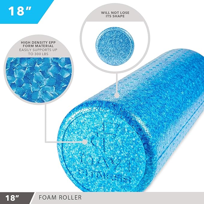 High-Density Round Foam Rollers - 4 Size and 8 Color Options - Massage Rollers for Stretching, Deep Tissue and Myofascial Release-FlexoryFit