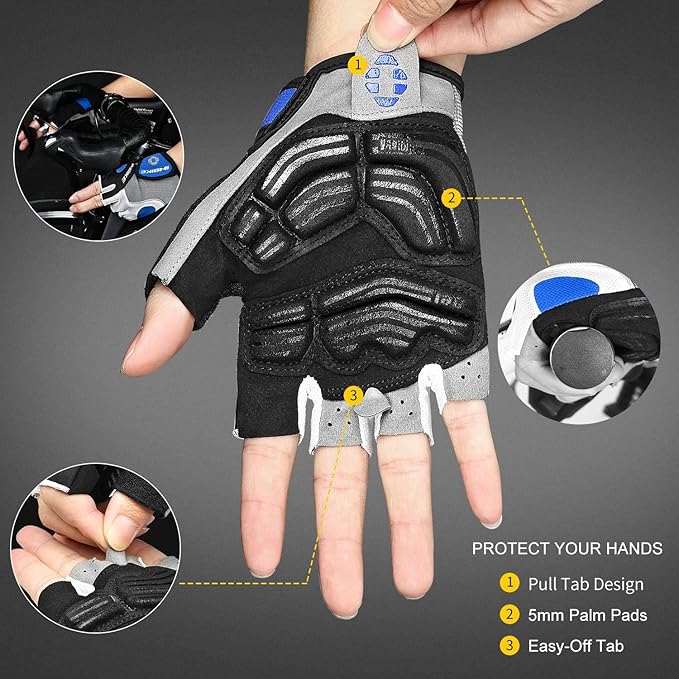 INBIKE 5mm Padded Half Finger Bike Bicycle Cycling Gloves-FlexoryFit