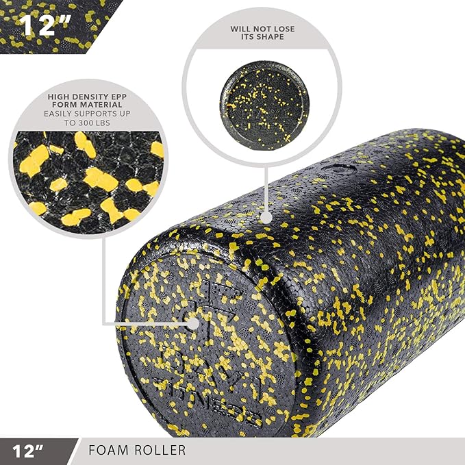 High-Density Round Foam Rollers - 4 Size and 8 Color Options - Massage Rollers for Stretching, Deep Tissue and Myofascial Release-FlexoryFit