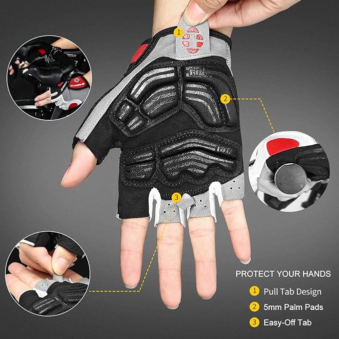 INBIKE 5mm Padded Half Finger Bike Bicycle Cycling Gloves-FlexoryFit