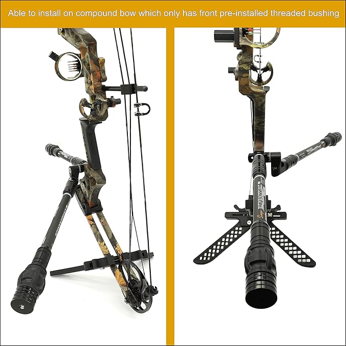 SUNYA Archery Bow Stabilizer for Compound Bow, Carbon Fiber Body Flexible Core, Damping System and Weights Kit, 8",10",12" 15" in Expedition Series