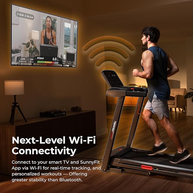 Sunny Health & Fitness Smart Wi-Fi Treadmills-FlexoryFit