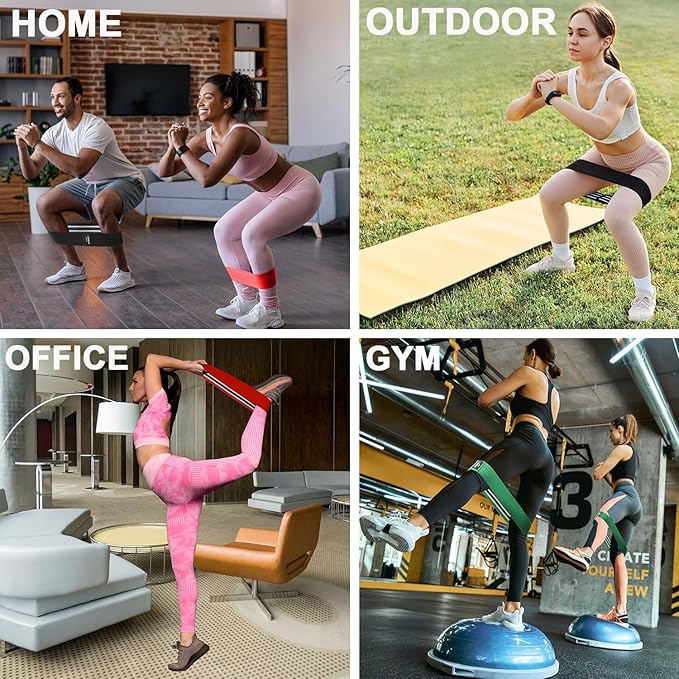 Fabric Resistance Bands for Working Out, 3 and 4 Levels Booty Bands Long Resistance Bands for Women and Men | Elastic Bands for Exercise Bands Resistance Workout Bands Resistance-FlexoryFit