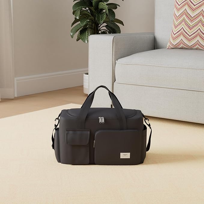 FIORETTO Women's Gym Duffle Bag with Shoes Compartment, 37L Capacity, Ideal for Travel, Gym, Sports, Duffel, Weekender