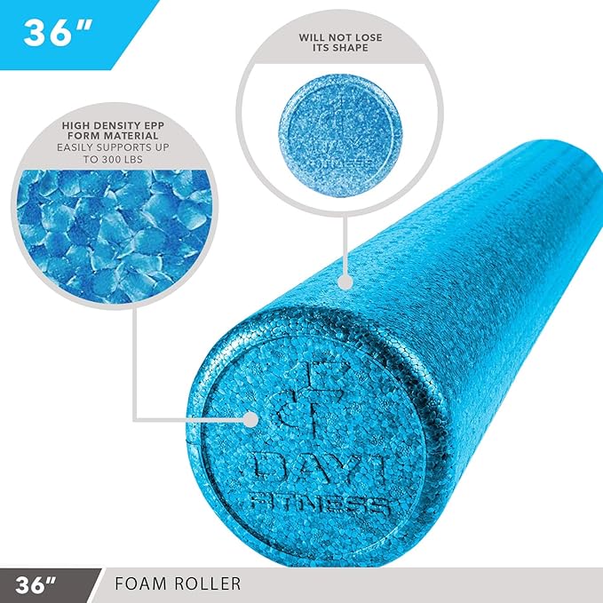 High-Density Round Foam Rollers - 4 Size and 8 Color Options - Massage Rollers for Stretching, Deep Tissue and Myofascial Release-FlexoryFit