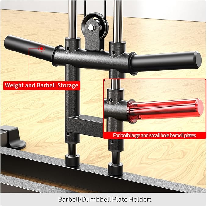Power Cage,1600lbs Multi-Function Power Rack with Adjustable Cable Crossover System and More Training Attachment, Weight Cage for Home Gym-FlexoryFit