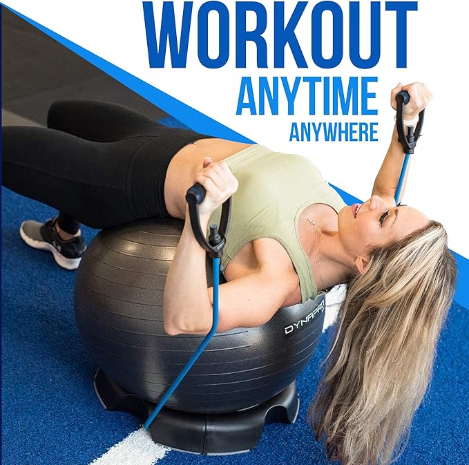 DYNAPRO Exercise Resistance Bands, Adjustable Length, Comfort Handles, Professional Quality, Anti-Snap. Great for Workouts, Physical Therapy, Yoga-FlexoryFit