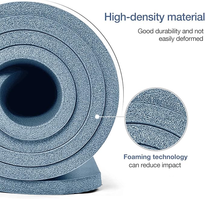 Thick Yoga Mat Non Slip, Large Size 72" L x 32" W x 0.6" TH, Premium Exercise & Fitness Mat with Carrying Strap and Bag, Workout Mats for Home-FlexoryFit
