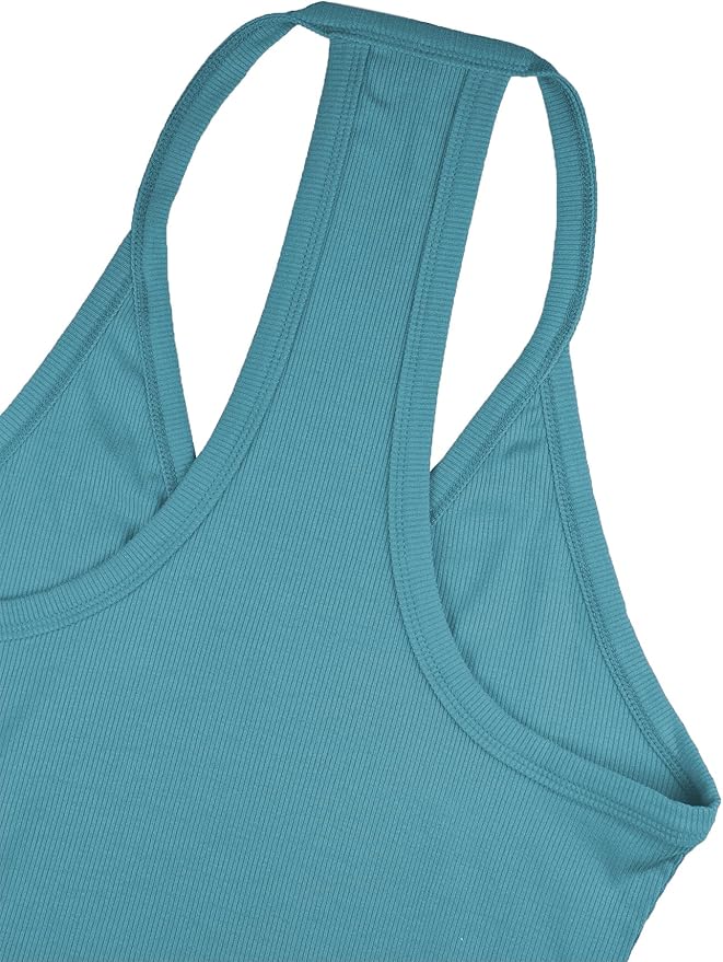 iGENJUN Workout Tops for Women Racerback Basic Tank Summer 2025 Camisole V Neck Slim Fit Ribbed Sleeveless-FlexoryFit