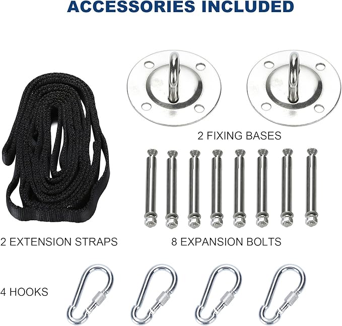 ZELUS Aerial Yoga Swing Sling Strong Yoga Hammock Kit Set Trapeze Inversion Equipment Include 2 Extensions Straps and Ceiling Mounting Kit-FlexoryFit