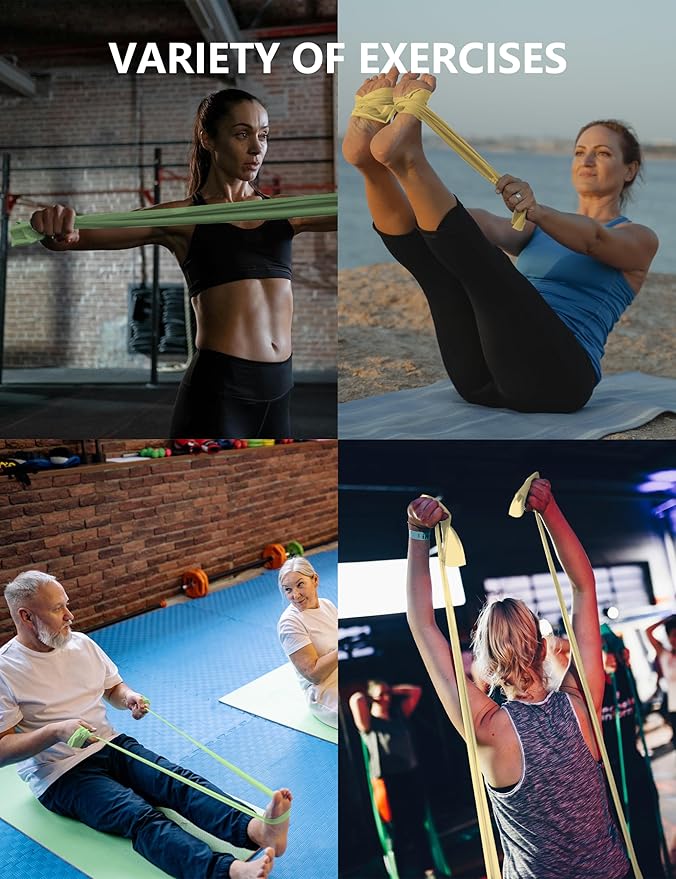 Fabric Resistance Bands for Women – 5 Level Exercise Bands Resistance Set, Resistance Bands for Working Out with Handles, Workout Bands Resistance for Women, Yoga, Pilates, Glutes, Legs,Vigor Yellow-FlexoryFit